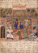 unknow artist King Zaw enthroned and holding the royal cup oil painting reproduction